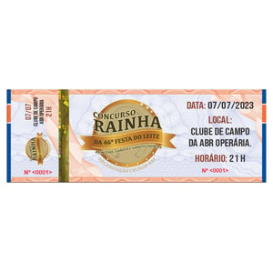 Ingresso de Segurança Papel Moeda Personalizado 5,4x15cm