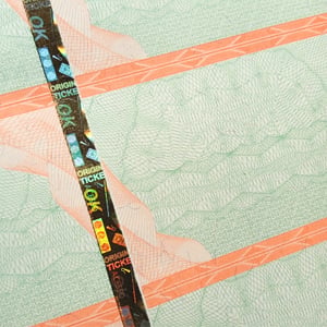 Ingresso de Segurança Papel Moeda Personalizado 5,4x15cm