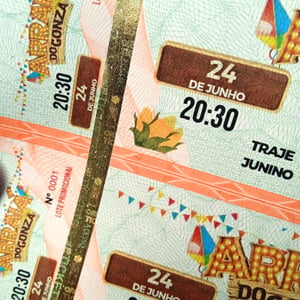 Ingresso de Segurança Papel Moeda Personalizado 5,4x15cm