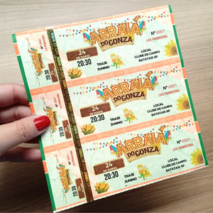 Ingresso de Segurança Papel Moeda Personalizado 5,4x15cm