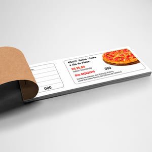 Bloco Ação Entre Amigos / Rifa Personalizada 19,5x5,6cm Sulfite 90g com Serrilha