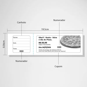 Bloco Ação Entre Amigos / Rifa Personalizada 19,5x5,6cm Sulfite 90g com Serrilha