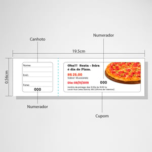 Bloco Ação Entre Amigos / Rifa Personalizada 19,5x5,6cm Sulfite 90g com Serrilha
