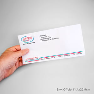 Envelope Ofício Personalizado 11,4x22,9cm 90g