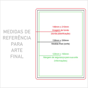 Cardápio A5 Plastificado 13,8cmx20cm - Folha Única
