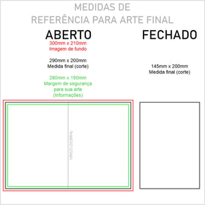 Cardápio A4 Personalizado Laminado 1 dobra 14,5x20cm (FECHADO)