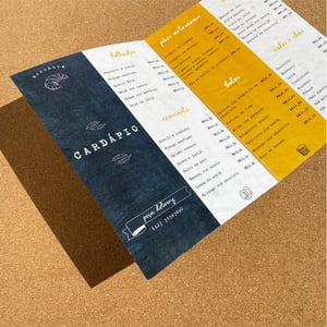 Cardápio A4 Personalizado Laminado 1 dobra 14,5x20cm (FECHADO)
