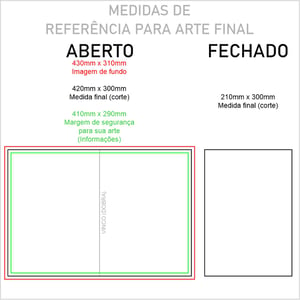 Cardápio A3 Personalizado Laminado 1 dobra 21x30cm (FECHADO)
