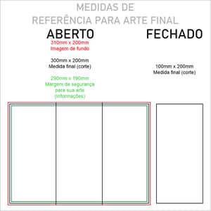 Cardápio A4 Personalizado Laminado 2 dobras 10x20cm (FECHADO)