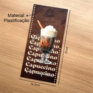 Cardápio Plastificado 13,5cmx30cm - Folha Única