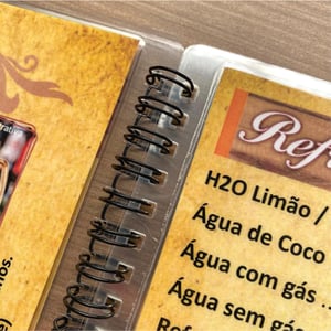 Cardápio A4 Plastificado Personalizado 21cmx30cm Encadernado