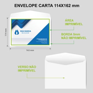 Envelope Carta Personalizado 11,4x16,2cm 63g
