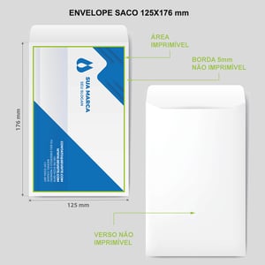 Envelope A6 Personalizado Saco 12,5x17,6cm 90g