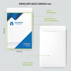 Envelope A4 Personalizado Saco 22,9x32,4cm 90g