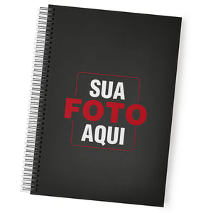 Foto Caderno Personalizado 10 Matérias 160 Folhas Capa Dura 20 x 27,5cm Laminado Sua Foto No Caderno
