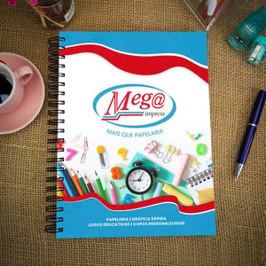 Caderno Personalizado A4 Capa Dura 20X27,5CM Pautado 100 folhas 75g