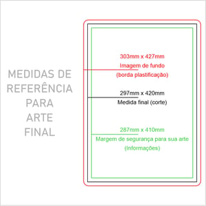 Cardápio A3 Plastificado 29,7cmx42cm - Folha Única