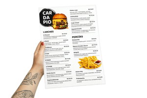 Cardápio A3 Plastificado 29,7cmx42cm - Folha Única