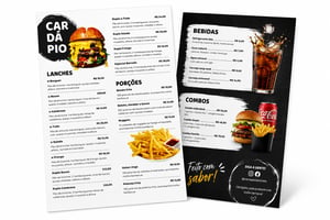 Cardápio A3 Plastificado 29,7cmx42cm - Folha Única