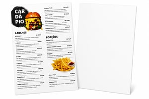 Cardápio A3 Plastificado 29,7cmx42cm - Folha Única