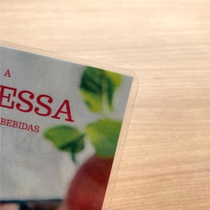 Cardápio Slim Plastificado 9,5cm x 30cm - Folha Única