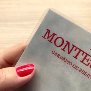 Cardápio Slim Plastificado 9,5cm x 30cm - Folha Única