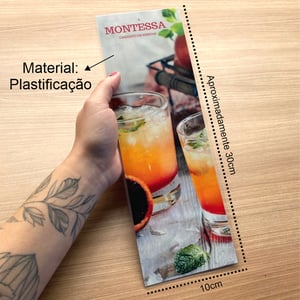 Cardápio Slim Plastificado 9,5cm x 30cm - Folha Única
