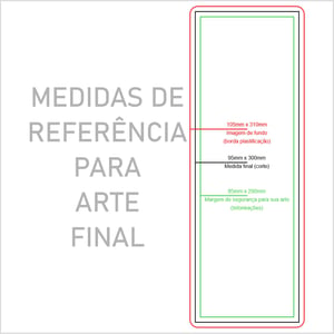Cardápio Slim Plastificado 9,5cm x 30cm - Folha Única