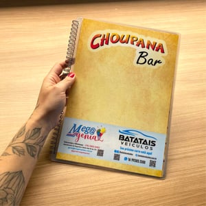 Cardápio A4 Plastificado Personalizado 21cmx30cm Encadernado