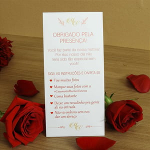 Cartão Agradecimento Clássico Simples e Criativo 9,5cm x 20cm 4x0