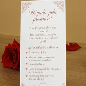 Cartão Agradecimento Clássico Simples e Criativo 9,5cm x 20cm 4x0