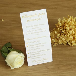 Cartão Agradecimento Clássico Simples e Criativo 9,5cm x 20cm 4x0