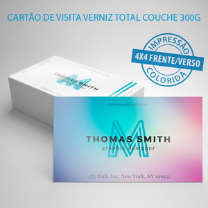 Cartão de Visita Verniz Total Couche 300g