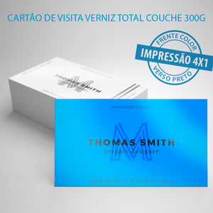 Cartão de Visita Verniz Total Couche 300g