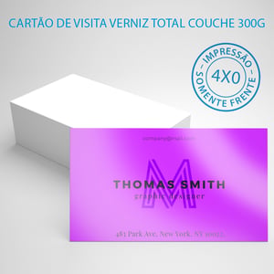 Cartão de Visita Verniz Total Couche 300g