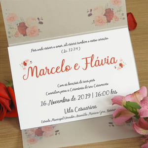 Convite Casamento Clássico Cristal