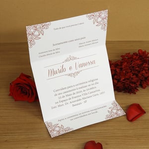 Convite Casamento Clássico Simples e Criativo