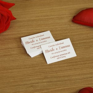 Tag Casamento Convite Individual Simples e Criativo 3,5x5cm