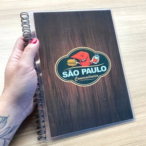 Cardápio A5 Plastificado Personalizado 13,8cmx20cm Encadernado