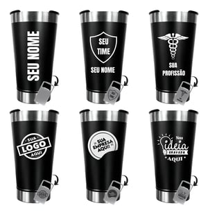 Copo Térmico Personalizado 473ml Com Tampa e Abridor