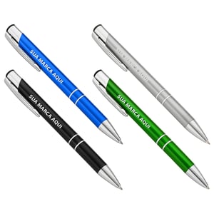 Caneta Metal Personalizada com Tag Novembro Azul para Lembrança Brinde Gravação Laser