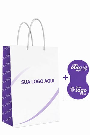 Kit Sacola Personalizadas 12x16x5cm + Adesivos Lacre Personalizado Com Sua Logo