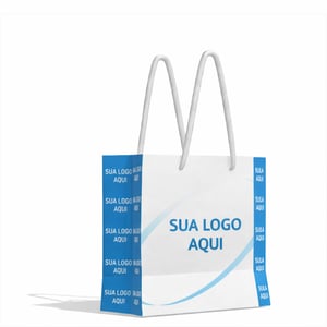 Kit Sacola Personalizadas 14x14x8cm + Adesivos Lacre Personalizado Com Sua Logo