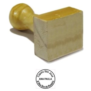 Carimbo Personalizado de Madeira 30x30mm - CM5