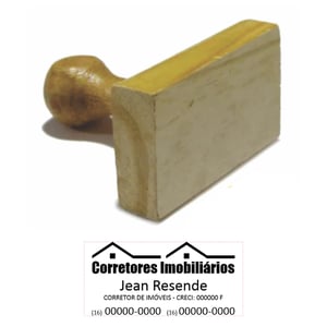 Carimbo Personalizado de Madeira 35x75mm - CM6