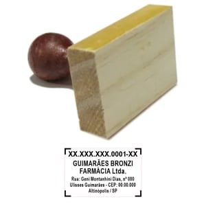 Carimbo Personalizado de Madeira 40x60mm Padrão CNPJ - CM8