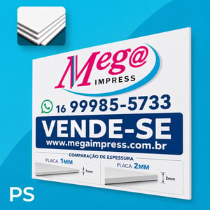 Placa Imobiliária 40x30cm PS (PVC)