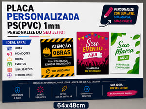 Placa Personalizada PS(PVC) 1mm