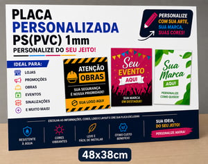 Placa Personalizada PS(PVC) 1mm