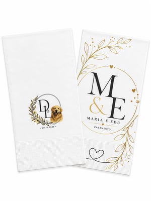 Guardanapo Personalizado Qualidade Premium Retangular Fechado 19,5x10 cm Aberto 40x40 cm - 40X
